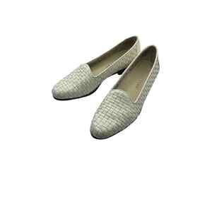 Trotters Liz Ladies Flats Basketweave Cream Size 8.5